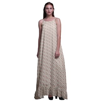 Bimba Light Pink2 Artistic Flower Womens Sleepwear Long Nightgown