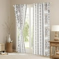 thumbnail image 3 of Feelyou Tribal Western Aztec Blackout Curtains Set of 2 (52x84 Each) for Women, Boho Triangle Square Window Curtains, White Hippie Mandala Curtains and Drapes, Window Curtains Bedroom Decor, 3 of 6