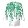 thumbnail image 5 of Dyegold Blouses For Women Dressy Casual 3/4 Flare Sleeve Lace Trim V Neck Floral Print Vintage Tunic Tops Loose Fit Shirts, 5 of 5
