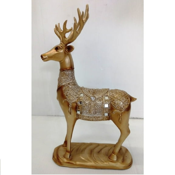 Jeweled Gold Deer Figurine New 12.5 inches tall