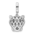 thumbnail image 3 of Auriga Fine Jewelry 925 Sterling Silver Rhodium-plated Green and White CZ Panther Pendant for Women (L - 1.01 inch, W - 14.56 inch), 3 of 6