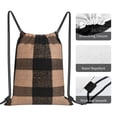 thumbnail image 5 of Leisure Draw String Mouth Backpack 16 X 14 Woven Band Durable Not Easy To Fall Off In Travel Portable Draw String Design Saddlebrown Buffalo Plaid Check Tartan Scotland_1, 5 of 8