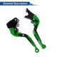 thumbnail image 5 of Palanca de freno y embrague corta larga para Kawasaki VERSYS 650 2015-2023, palanca de manillar de motocicleta ajustable, aleación de aluminio, cabeza verde, mango negro, 5 of 6