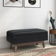 thumbnail image 2 of Simpli Home Owen 36" Small Faux Leather Storage Ottoman in Midnight Black, 2 of 9