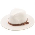 thumbnail image 1 of Sombrero de playa de paja de ala ancha vacaciones de viaje ajustables, 1 of 5