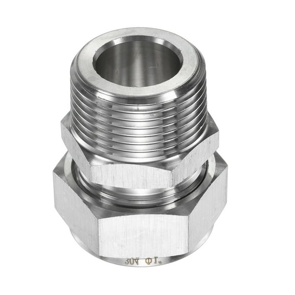 Uxcell Compression Fitting 1" OD x 1" NPT Male Stainless Steel Coupler Adapter