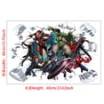 thumbnail image 4 of Spider-man wall sticker Captain America Iron Man 3D Wall sticker Cartoon character wall sticker Cartoon background Wall decoration Children's bedroom decoration 60*40CM, 4 of 4