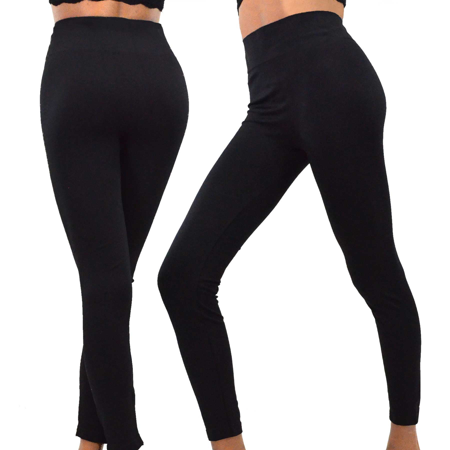 TeeHee Womens Active Sports Yoga Flex Full Leggings Pants 2-Pack (Black ...
