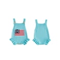 thumbnail image 2 of BemeyourBBs Newborn Baby Girl Boy 4th of July Outfit Independent Day Patriot Clothes Knit Sweater Romper Overalls Flag Sleeveless Bodysuit Jumpsuit Infant Baby Girl Boy Summer Clothes, 2 of 9