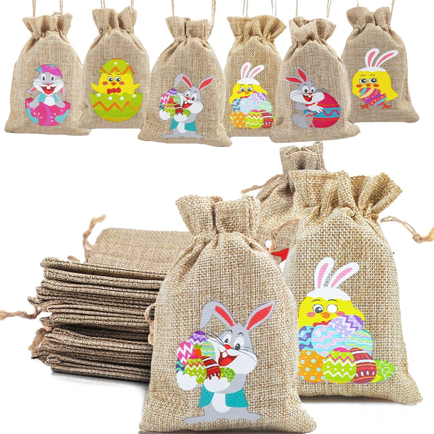 Happy Easter Gift Bags Goodie Gift Sack 3 Packs Total 36 Bags NEW Polka Dot Eggs 