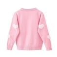 thumbnail image 2 of SYNPOS 2-7T Kid Girls Long Sleeve Jacquard Knit Cardigan with Peal Button, 2 of 10