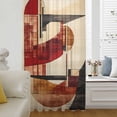 thumbnail image 6 of Burnt Orange Abstract Sheer Curtains 84 Inches Long, Modern Geometric Art Light Filering Curtains, Breathable Simi Curtain Privacy Drapes for Living Room Bedroom Lightweight Window Treatment, 6 of 9