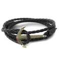 thumbnail image 2 of Pulseras de cuero negro con ancla para hombre, pulseras de cadena de cuerda para acampar, varios colores, código de modelo 5: 11942 5, 2 of 5