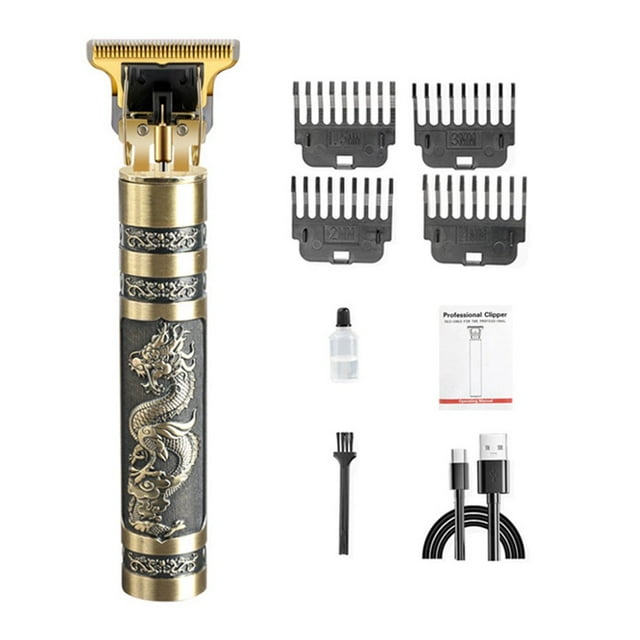 1 Ensemble Tondeuse à Cheveux Distance de Lame Zéro Coupe-Cheveux Tranchant Cheveux Coincés Motif Délicat Rétro Poussoir Coupe Rasoir Machine de Coupe Fournitures de Salon de Coiffure