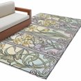 thumbnail image 6 of Butterflies Flowers Area Rug 4x6 Washable Rug Non Slip Vintage Geometric Colorful Glass Floral Large Area Rug Indoor Floor Carpet for Entryway Bedroom Kitchen Living Room Home Office Dining Room, 6 of 8