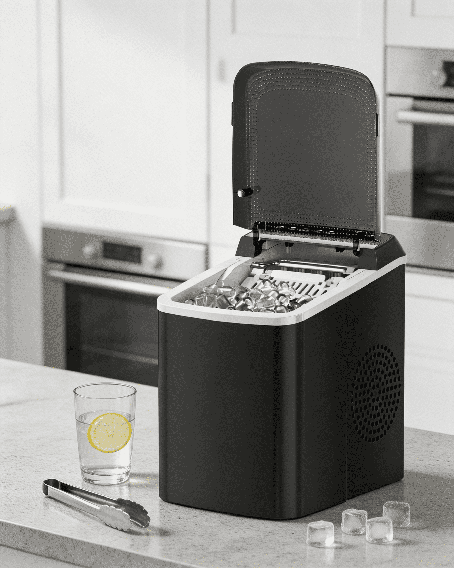 IKICH Small Portable Ice Maker, 26lb/Day, Self-Cleaning, Stainless