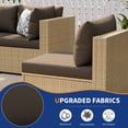 thumbnail image 2 of UDPATIO 9-Piece Wicker Modular Sectional Outdoor Conversation Sets with Glass Coffee Table, Yellow&Brown, 2 of 6