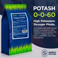 thumbnail image 2 of Supply Solutions Muriate of Potash 0-0-60 Fertilizer, High Potassium Fertilizer, Potassium for Plants, Ideal Plant Food & Potash for Plants - For Lush Crops, Blooms, Acidic Plants (5lbs), 2 of 7
