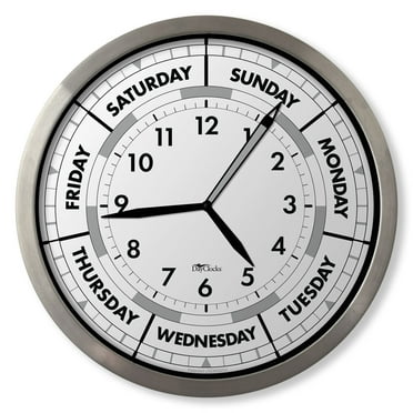 DayClocks Classic Day-of-the-Week Wall Clock with 10