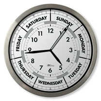 DayClocks Time & Day-of-the-Week Wall Clock with 12