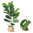 thumbnail image 3 of Yeshouse Ficus lyrata artificial de 99 cm (39 pulgadas), planta artificial en maceta con hojas realistas y tronco de madera natural, 3 of 7