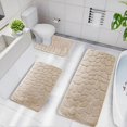 thumbnail image 5 of Cobblestone Embossed Bathroom Bath Mat 3pcs Super Soft Non-slip Floor Rugs Set for Shower Room, 5 of 5