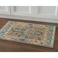 thumbnail image 2 of Linon Home Decor RUGSE2223 2 x 3 ft. Serape Collection Mahal Area Rug, Beige & Turquoise, 2 of 6