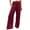 Wine, variant on LEAVINGSUO Pants for Women Full Length Pants Ladies Fashion Women's Loose Wide Leg Pants High Waist Straight Pants Casual Pants Coffee M