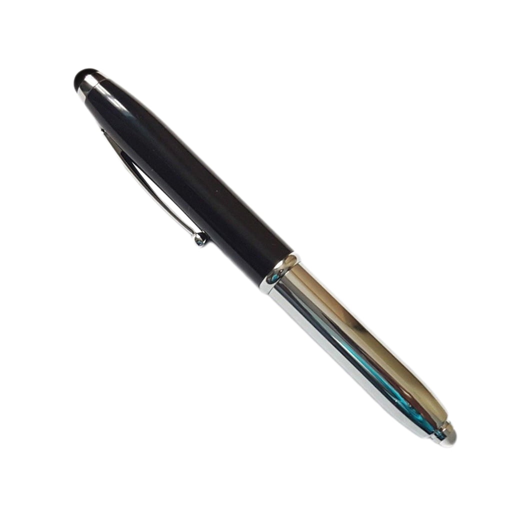 New Metallic 3 in 1 Ballpoint Pen With Ultra Bright LED Light Up Top & Stylus 