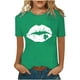 thumbnail image 1 of Blusa informal de manga corta con cuello redondo para mujer con estampado del día de San Patricio Pompotops hfajkhk125856, 1 of 5