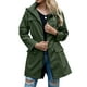 thumbnail image 3 of Chaqueta Impermeable Ligera para Mujer, con Capucha, Mangas Largas y Cremallera, para Actividades Al Aire Libre Verde Oscuro L, 3 of 9