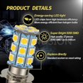 thumbnail image 4 of P15D-25-3 front light bulb LED scooter light high and low beam light 6V 12V 24V motorcycle auxiliary light led headlight warm white light, 4 of 5