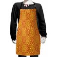thumbnail image 1 of Ethnic Kids Apron, Traditional Motifs Abstract Blooming Flowers in Warm Colors, Boys Girls Apron Bib with Adjustable Ties for Cooking Baking Painting, Vermilion Orange Yellow, by Ambesonne, 1 of 2