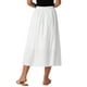 thumbnail image 3 of Falda midi acampanada con cintura elástica y bolsillos para mujer INSPIRE CHIC L blanca, 3 of 6