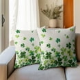 thumbnail image 6 of St. Patrick's Day Pillow Covers Set of 2 20x20 Inch Green Shamrock Outdoor Decorative Throw Pillowcases with Spring Lucky Clover Design for Farmhouse Couch Decor Perfect Holiday Gift, 6 of 6