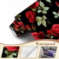 thumbnail image 4 of Wallpaper Seamless floral red roses black Peel and Stick Wall Murals 100"H x 144"W Removable PVC Wall Paper Self-Adhesive Wall Paintings Art Decor for Bedroom Living Room, 4 of 7