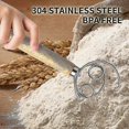 thumbnail image 3 of Danish Dough Whisk Stainless Steel Dough Whisk Dutch Style Bread Dough Hand Mixer Wooden Handle Kitchen Baking Tools Bread, 3 of 5