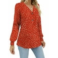 thumbnail image 2 of Fantaslook Long Sleeve Blouses for Women V Neck Button Casual Tops Tunic Henley T Shirts, 2 of 7