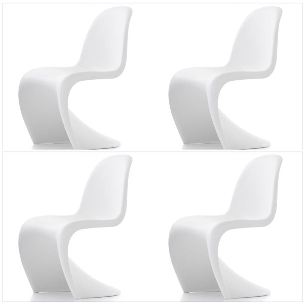 Super Luxury Plastic Chair White Color Set Of Four Walmart Com Walmart Com