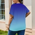 thumbnail image 3 of Posijego Plus Size Tops for Women Short Sleeve Casual Tee Gradient Graphic T Shirts Loose Tunic Tops with Pockets, 3 of 4