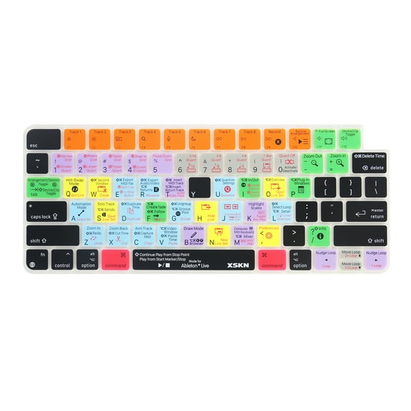 XSKN Ableton Live Shortcuts US Version for Since 2021 Released Magic Keyboard with Touch ID A2449 /Lock Key A2450 Silicone Keyboard Cover Skin iMac 24 inch keyboard Accessories M1 M2 M3 chip