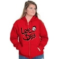thumbnail image 4 of Love Bug Cute Ladybug Valentines Day Zip Hoodie Sweatshirt Women Brisco Brands M, 4 of 6