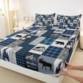 thumbnail image 3 of Homewish Safari Moose Bear Twin Sheet Sets,Country Farmhouse Lodge Twin Fitted Sheet,Outdoor Adventure Flat Sheet For Men Women,Ultra Soft Home Decor,3-Piece, 3 of 7