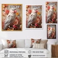 thumbnail image 4 of Designart "Parrot Paradise Vintage Floral Scene I" Animals Framed Wall Art - Modern White Parrot Bedroom Framed Canvas Wall Art, 4 of 6