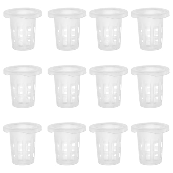 Toyvian 100Pcs Transparent Plastic Orchid Pots with Holes Net Cups Hydroponic Basket for Planting