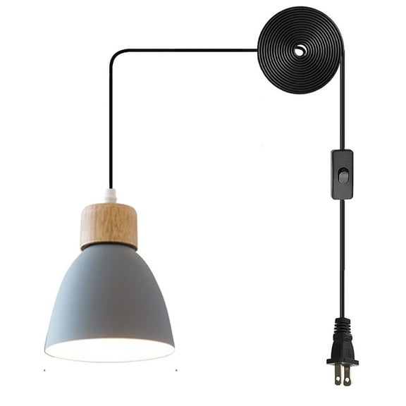 JLOWCO Farmhouse Corded Hanging Light Fixture Plug in Light Socket Modern Pendant Lights Kitchen Island Lighting Pendant Lighting for Kitchen Island (LED Bulb Include)