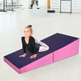 thumbnail image 4 of Topbuy Incline Gymnastics Mat Wedge Shape Foldable Durable Fitness Mat for Tumbling & Practice Purple, 4 of 9