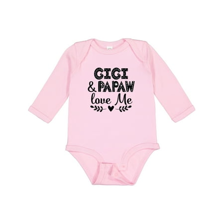 

Inktastic Gigi and Papaw Love Me Gift Baby Boy or Baby Girl Long Sleeve Bodysuit