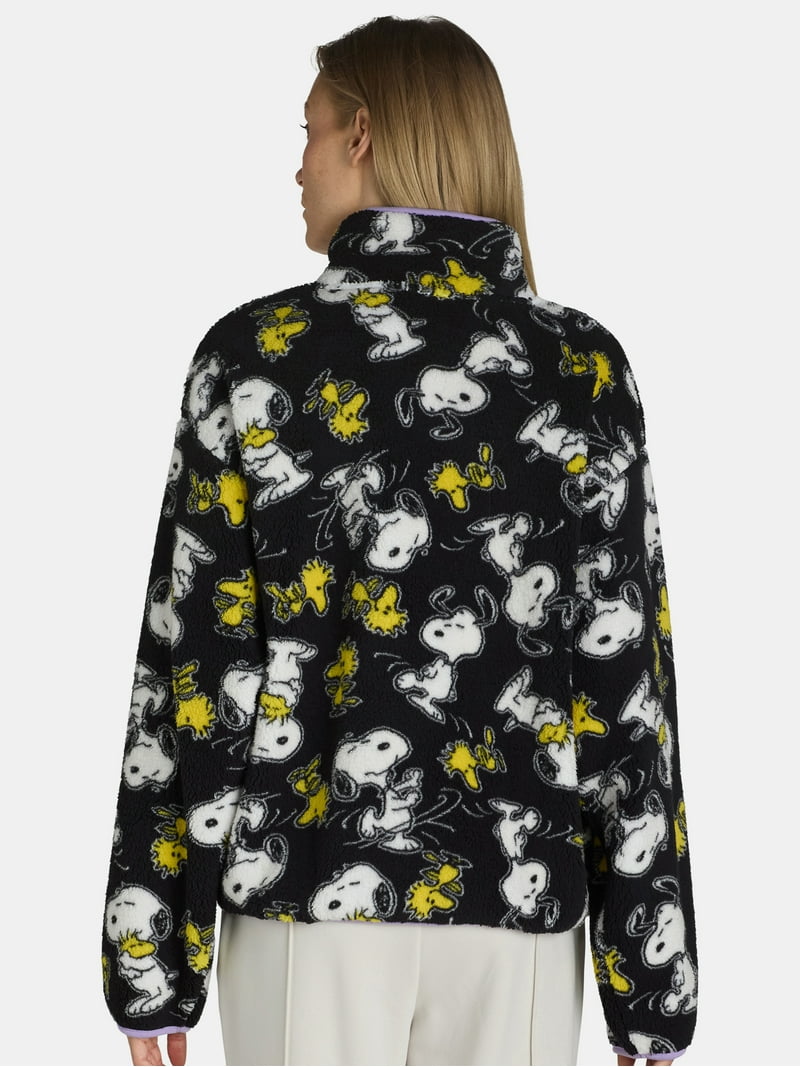 SNOPPY Buy Black Snoopy Back Print Graphic Quarter Zip Fleece from Next USA