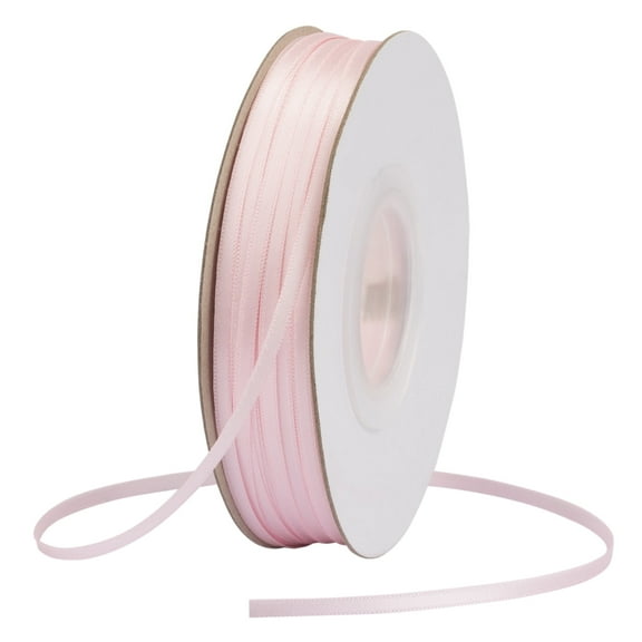 Joycrosso 1/8 Inch Lt. Pink Solid Satin Ribbon, 100 Yards Double Faced Satin for Gift Wrapping Floral Bouquets Wedding Party Decoration